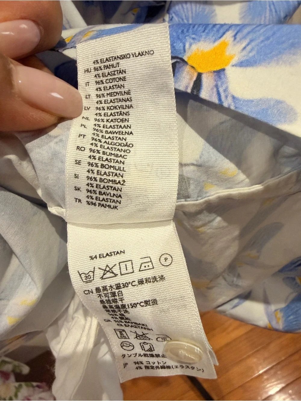 COS Blue and White Floral Shirt Dress with Yellow Accents - Picture 16 of 16